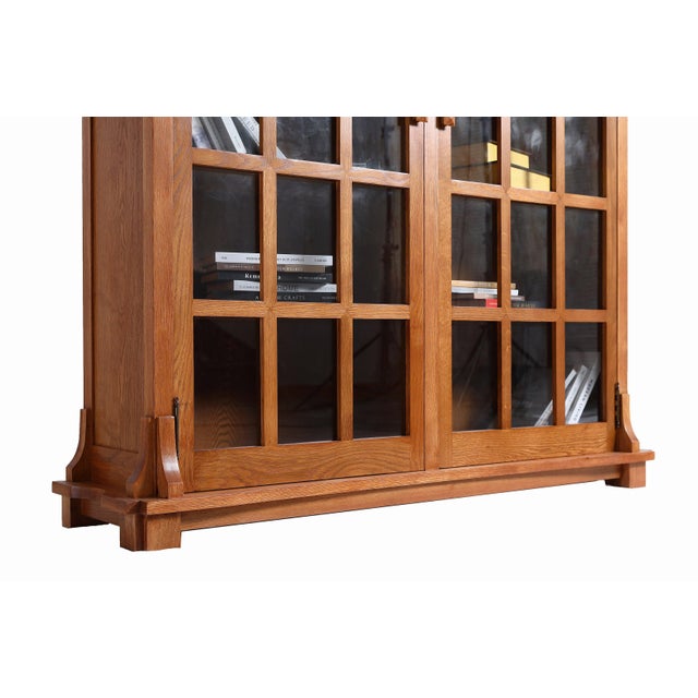Mission Mission Solid Oak Double Door Bookcase - Michael's Cherry For Sale - Image 3 of 11