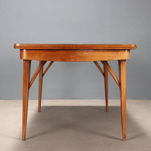 Vintage Table in Painted Beech with Glass Top, Italy, 1950s-1960s For Sale - Image 4 of 10