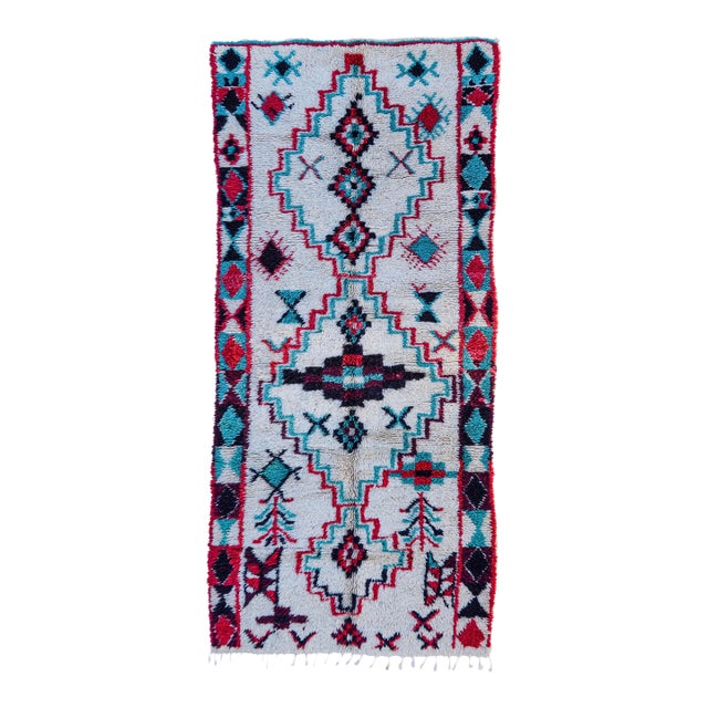 Mid 20th Century Vintage Moroccan Rug - 8'6" X 3'8" For Sale