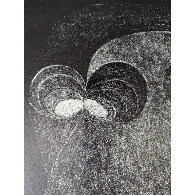 Black 1973 Mid-Century Swedish Limited Edition Signed Figurative Lithograph - "Two Faces", Unframed For Sale - Image 8 of 10