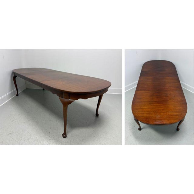 Wood Henkel Harris 2211 29 Solid Mahogany Queen Anne Dining Table For Sale - Image 7 of 16