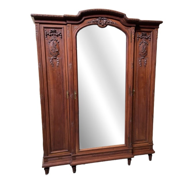 Antique Wardrobe with Linen Compartments, 1910 For Sale