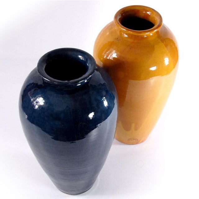 Rustic Vintage French Ceramic Cottage Vases, Provence, 1970s, Set of 2 For Sale - Image 3 of 10