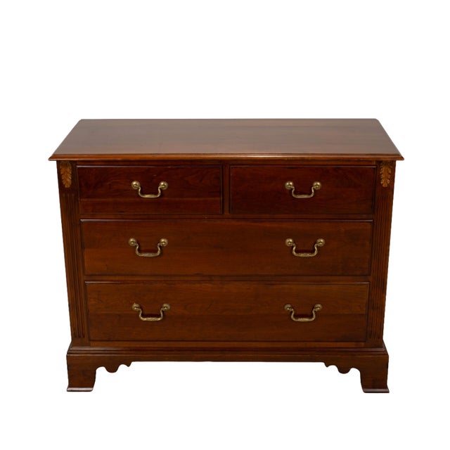 Traditional 1990s Ethan Allen Regent’s Park Cherry Chest of Drawers Dresser W/ Brass Pulls For Sale - Image 3 of 18