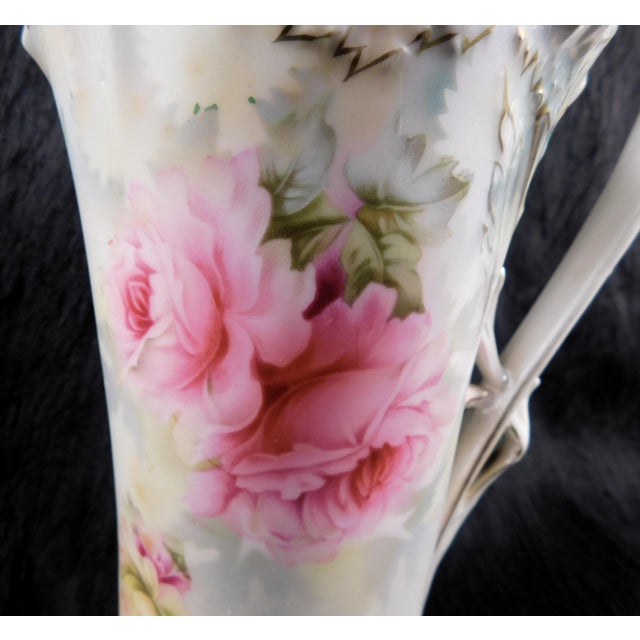 Contemporary Late 18th Century Reinhold Schlegelmilch Rs Prussia Chocolate Pot With Repaired Lid For Sale - Image 3 of 14