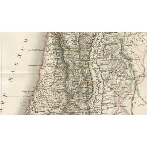 Antique Map of Palestine and the Holy Land by Lapie, Paris, 1838 For Sale - Image 4 of 10