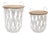 Metal and Wood Side Basket Tables (Set of 2) For Sale