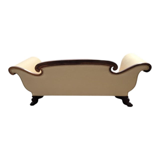 19th Century 19th-Century American Federal Mahogany Sofa, Newly Upholstered For Sale - Image 5 of 18