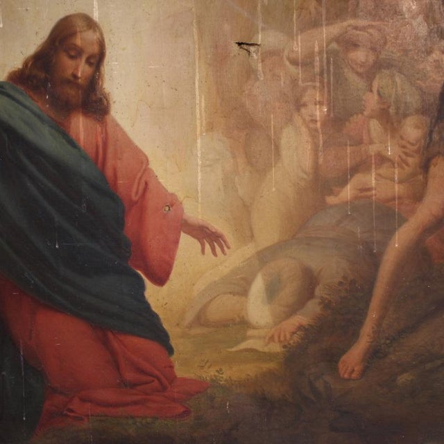 Italian School, The Baptism of Jesus, 1870, Oil on Canvas For Sale - Image 9 of 15