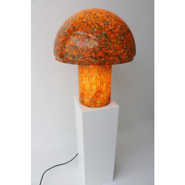 Mid-Century Modern Large Vintage Mushroom Lamp in Orange Art Glass from Peill & Putzler, 1970s For Sale - Image 3 of 18