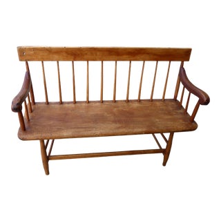 Late 18th Century Antique Shaker Wooden Bench For Sale