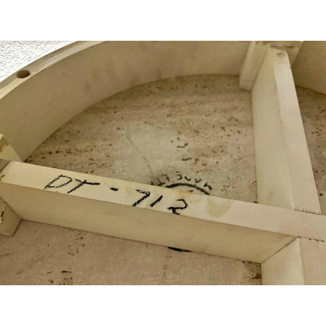 White Vintage French Louis XVI Style Round Marble Top Side Table End Table For Sale - Image 8 of 10