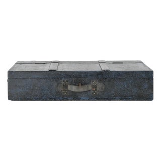 Rustic Box with Blue Patina For Sale