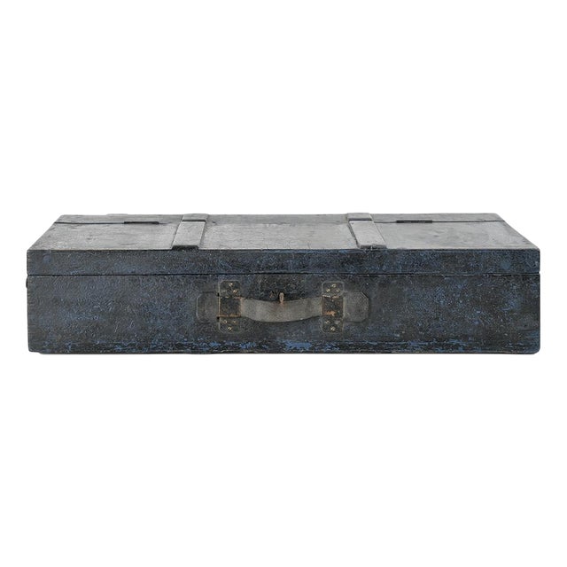 Rustic Box with Blue Patina For Sale