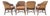 Set of Four McGuire Rattan Caned Toboggan Dining Chairs For Sale