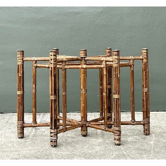 Vintage McGuire Hexagon Dining Table Pedestal For Sale - Image 11 of 12