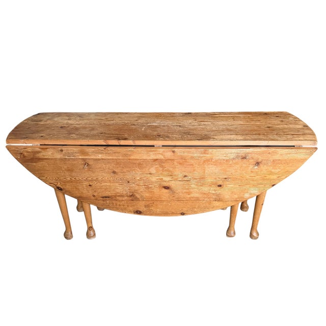 English 20th Century English Scrub Pine Dropleaf Gateleg Dining Table For Sale - Image 3 of 18