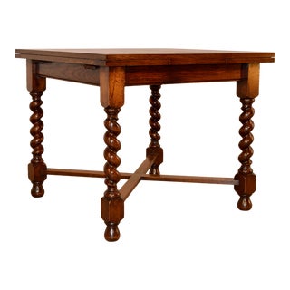 English Oak Drawleaf Table, Circa 1900 For Sale