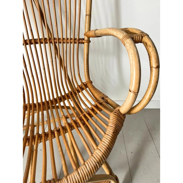 Mid-Century Bamboo Armchair, Italy, 1950s For Sale - Image 6 of 9
