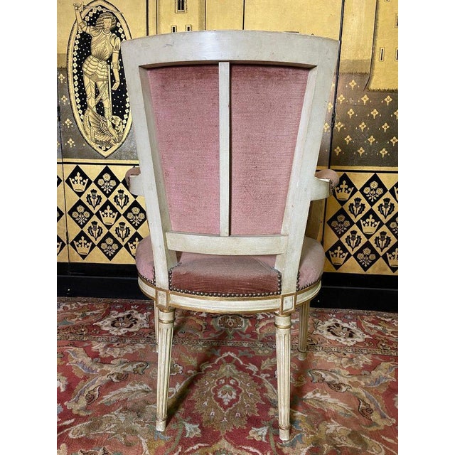 Brown Louis Xvi Trapeze Armchairs by Rinck, Set of 6 For Sale - Image 8 of 11