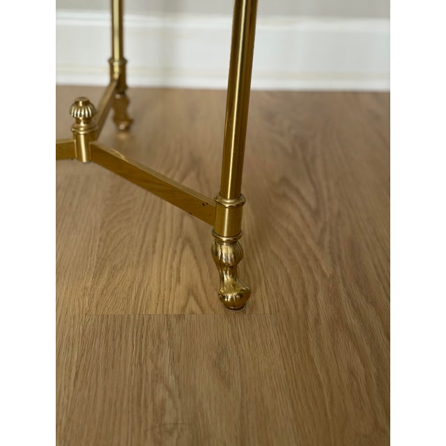 Brass Mid-Century Italian Style Brass & Glass Cocktail Table With Sculptural Hooved Feet For Sale - Image 8 of 8
