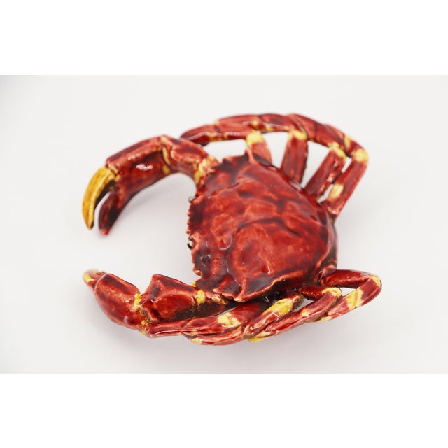1900s Life-Size Crab Bordallo Pinheiro Portuguese Palissy Ware For Sale - Image 6 of 14