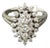14k White Gold Diamond Cluster Cocktail Ring For Sale