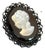 Black/White Iridescent Cameo Brooch For Sale