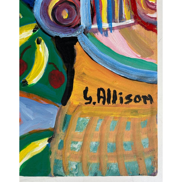 Vintage Abstract Painting, Cuban American Artist Gloria Allison, Signed For Sale In Miami - Image 6 of 7