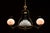 Late 19th Century Brass Triple-Arm Early Gas-Electric Chandelier With Milk Glass Shades For Sale - Image 4 of 8