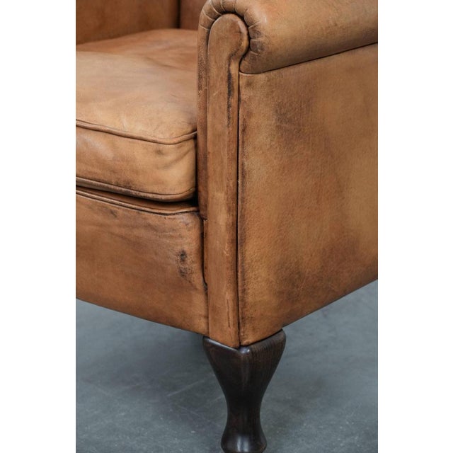 Vintage Sheepskin Leather Chair For Sale - Image 11 of 16