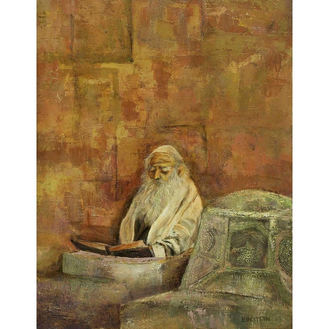 Rare Mid Century Judaic figure of a Jewish rabbi at prayer. signed A. Einstein.
