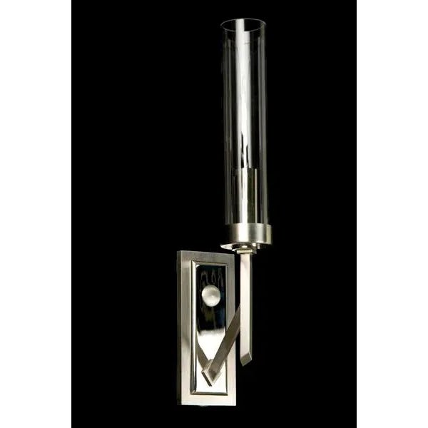 Contemporary Torchon Sconce in Nickel Finish & Clear For Sale - Image 3 of 3