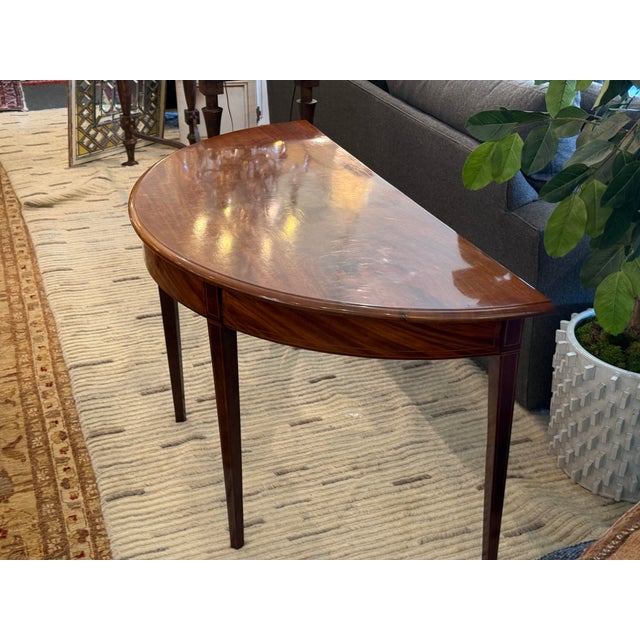 George III Demi Lune Console Table For Sale - Image 11 of 12