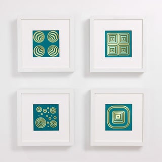 Royal Malachite by Daria Aksenova | Hand cut, suspended, layered coloured paper geometric patterns For Sale