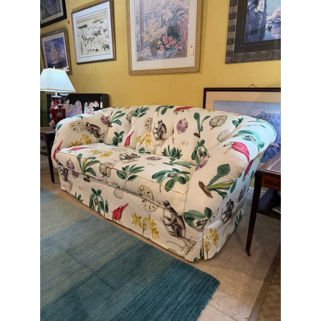 Bring a whimsical touch of the tropics into your home with this stunning Lawson-style sofa. It is fully upholstered in a...