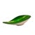 This vintage Reed & Barton silver-plated dish features a vibrant green enamel interior and a distinct teardrop or pear-...