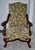 1950s Renaissance Revival Armchair High Back Carved Floral Tapestry For Sale - Image 9 of 13