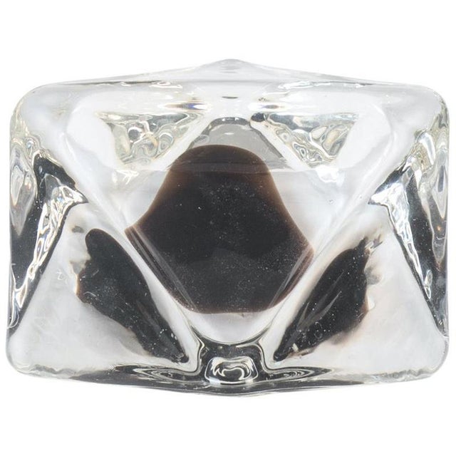 1970s Vintage Glass Triangular Ashtray in Brown Glass, Italy, 1970s For Sale - Image 5 of 5