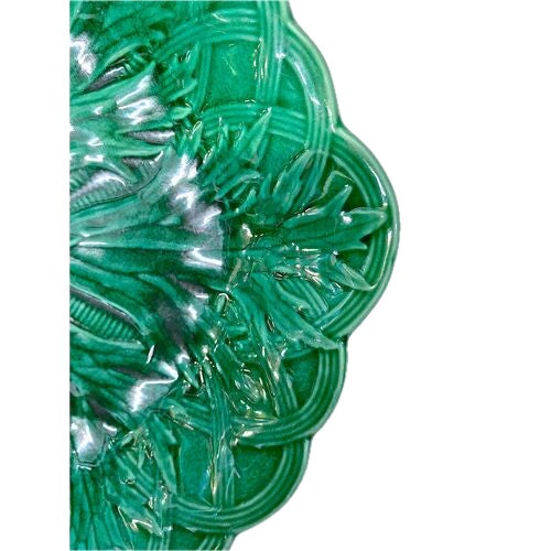 English Antique Wedgwood Majolica Leaf Dish For Sale - Image 3 of 4