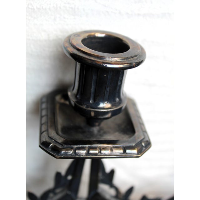 Antique Kayserzinn Three-Light Candlestick, 1890s For Sale - Image 11 of 15
