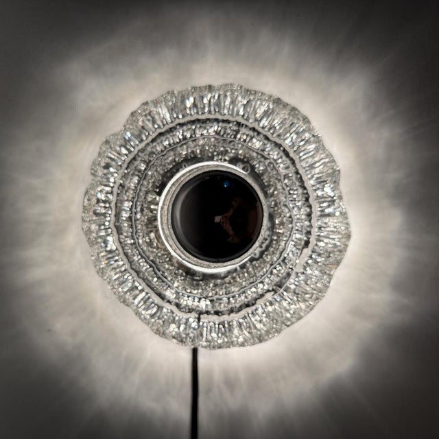 Ice Glass Wall Light or Flush Mount from Peill & Putzler, 1970s For Sale - Image 18 of 18