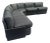 Postmodern Black on Black Modular Sectional Sofa - 5 Pieces For Sale