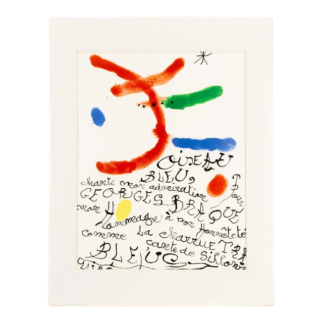 Joan Miro Mid Century Art Print For Sale