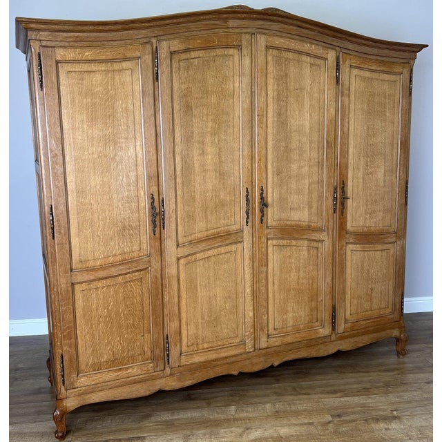 Vintage French Louis XVI Style Wardrobe in Oak For Sale - Image 12 of 12