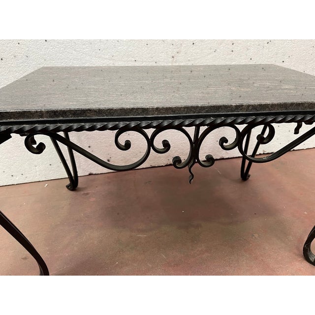 Wrought Iron and Marble Coffee Table, 20th Century For Sale - Image 10 of 10