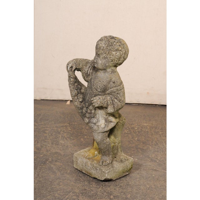 Mid 20th Century French Cast-Stone "Bambine" Garden Statue For Sale - Image 4 of 11