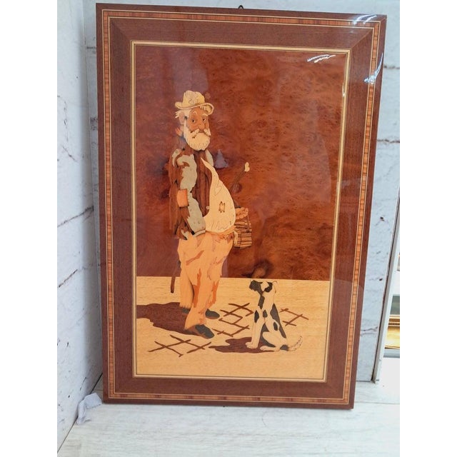 Vintage Italian Inlaid Marquetry Wall Art, 1960 For Sale - Image 9 of 18
