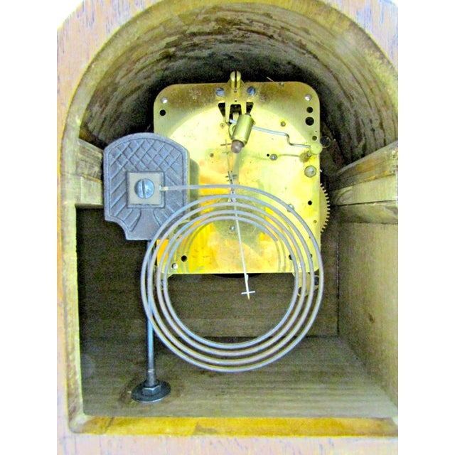 Antique 1931 German Junghans Pfeilkreuz Coromandel Mantel Clock 8 Day Bauhaus For Sale - Image 10 of 16