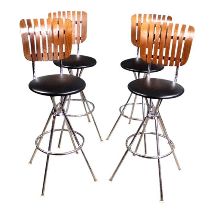 Mid Century Bar Stools by Comfort Lines Inc Set of 4 Chairish